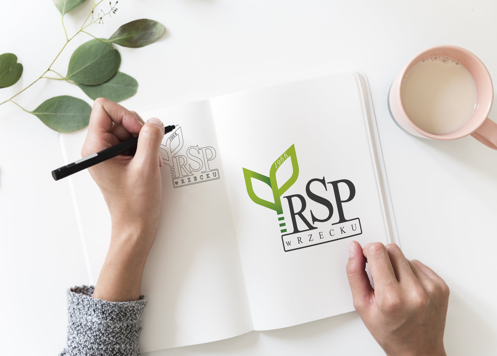 Proces projektowania logo RSP w Rzecku w szkicowniku